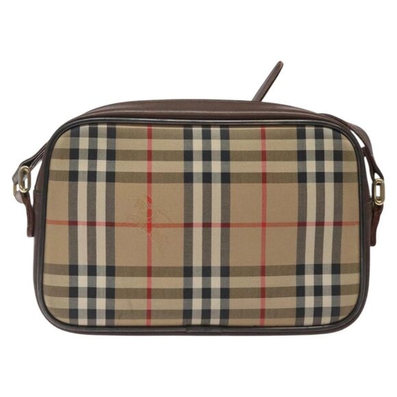 Burberrys Nova Check Shoulder Bag Canvas Beige Gold Auth sw723 - Picture 2 of 16